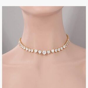 Gold plated heart necklace 17”